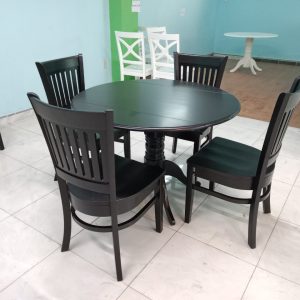 Bộ bàn tròn gấp gọn màu nâu 03